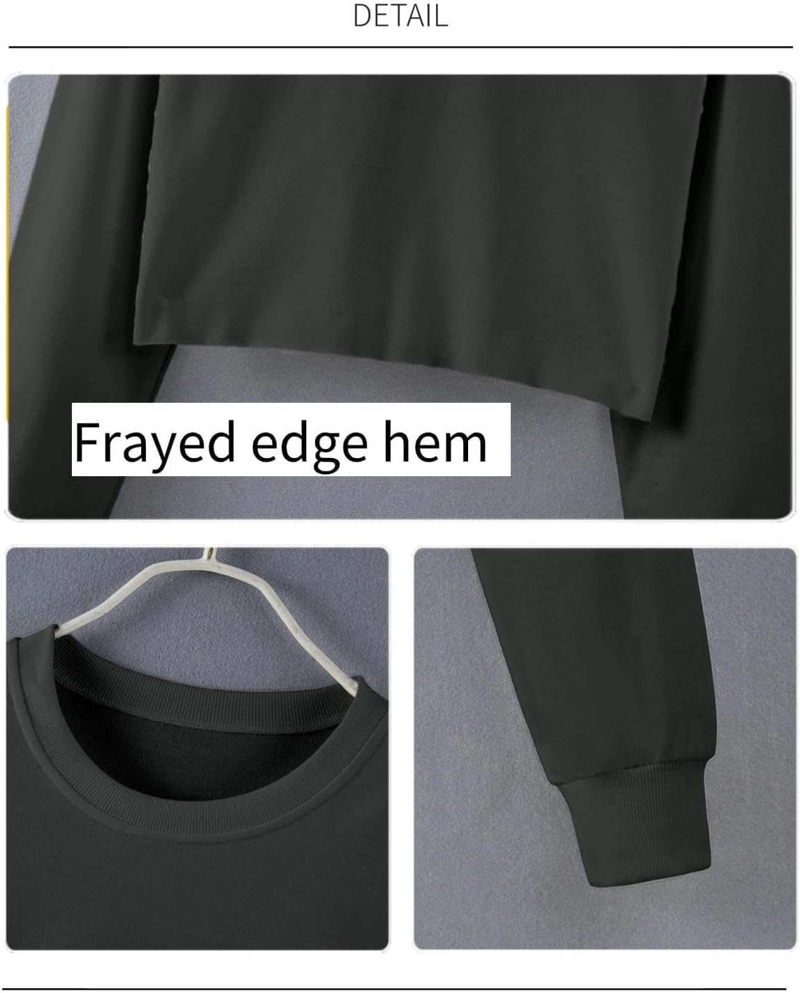 Womens V Neck Long Sleeve Cropped Sweatshirt Loose Fit Casual Workout Shirts Crop Tops Pullover - Image 7