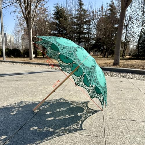 Sombrilla de encaje de ganchillo de algodón para decoración de bodas 6