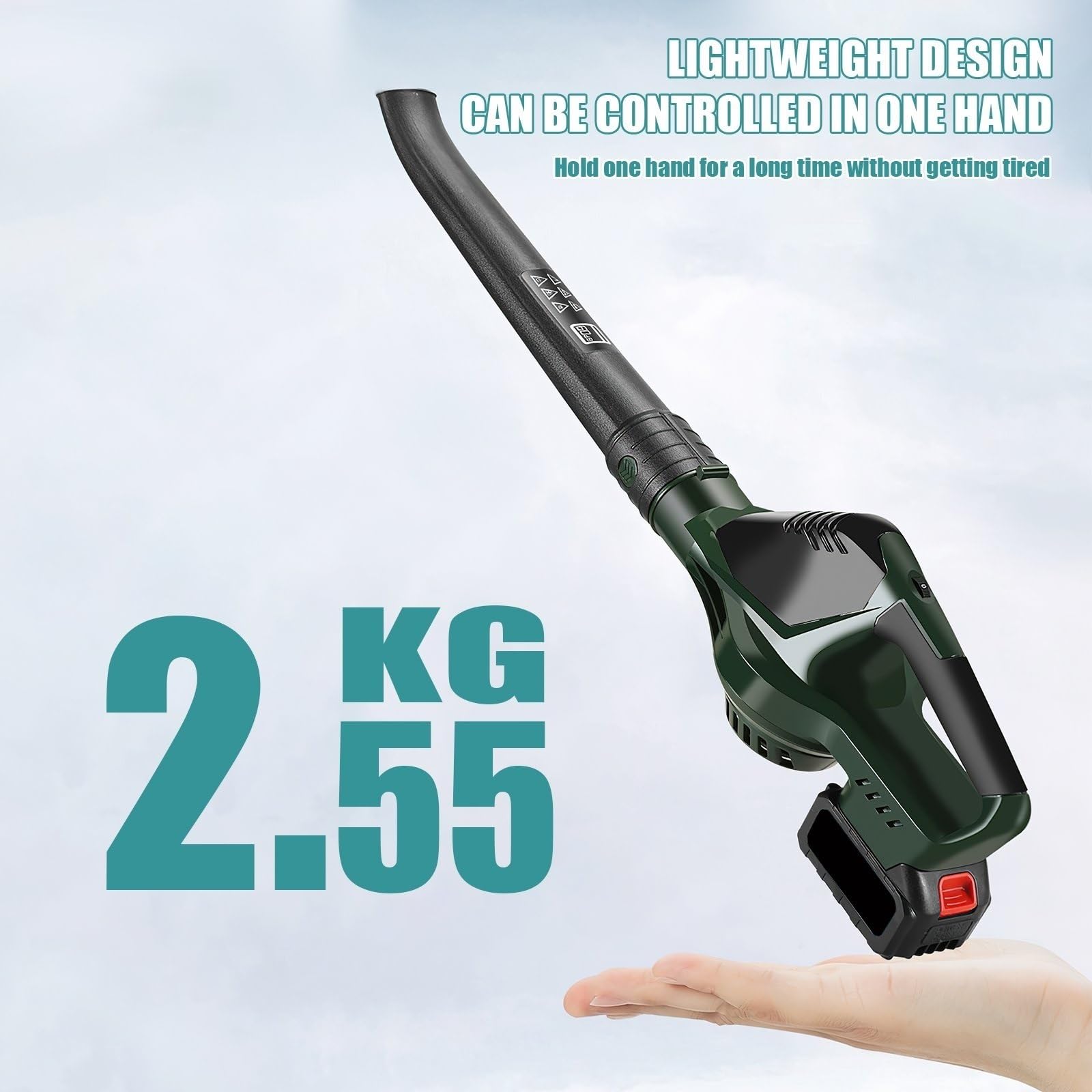 Soplador de Aire eléctrico inalámbrico 5 velocidades, soplador Hojas Ajustable, Limpia caídas, Polvo, Nieve, Herramientas eléctricas,Alta Velocidad