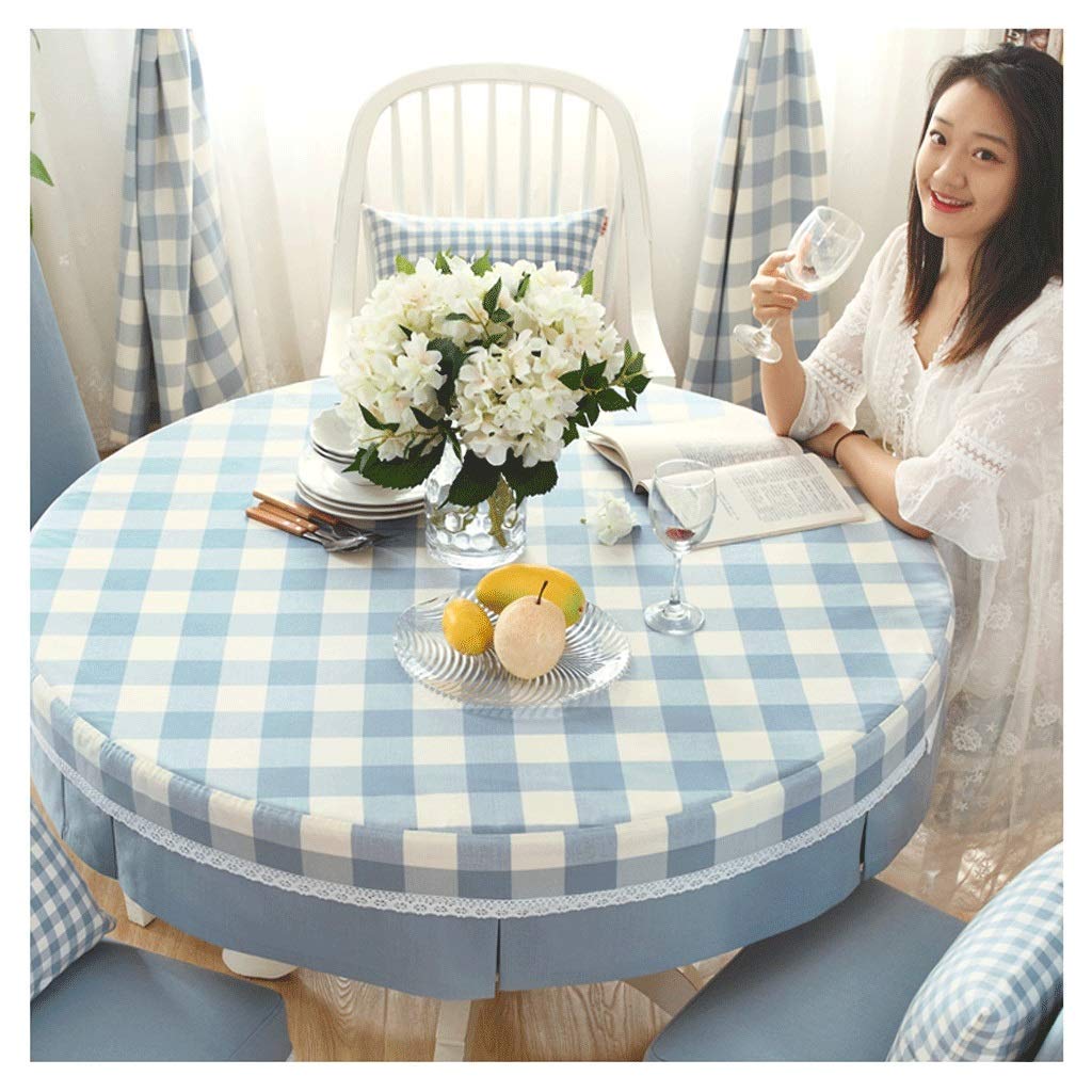Nappe de table ronde en coton américain idéale pour vos déjeuners sur la terrasse ou en cuisine