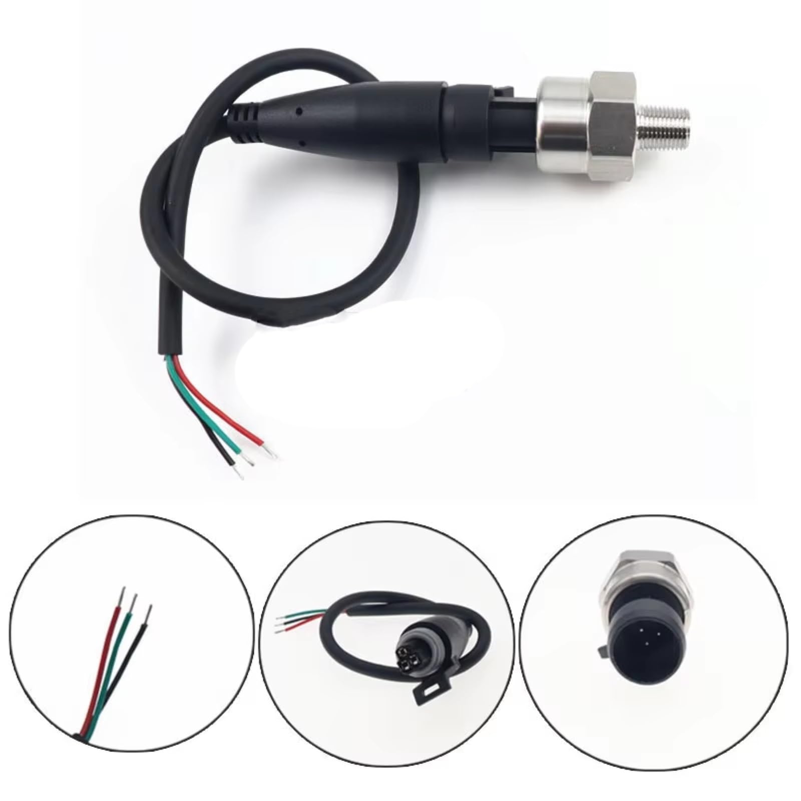 Compatible Con 5V 1/8NPT 53mm X 14mm Motor De Coche Indicador De Presión De Aceite Hidráulico Interruptor Sensor Transmisor De Envío(30Psi)