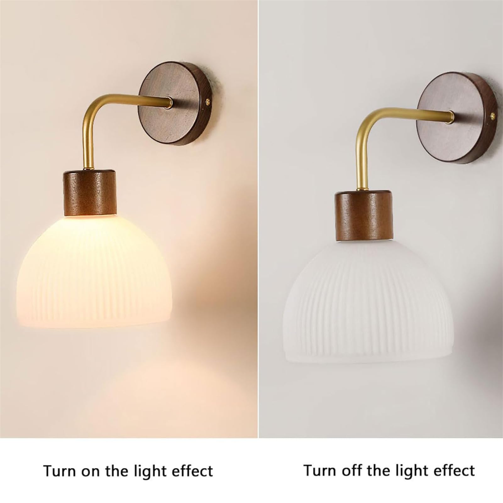 Applique Murale d'intérieur Nordique à intensité Variable 2700 K-6500 K, Douille E27 en Grain de Bois avec télécommande, Lampe Murale Rechargeable par USB, alimentée par Batterie