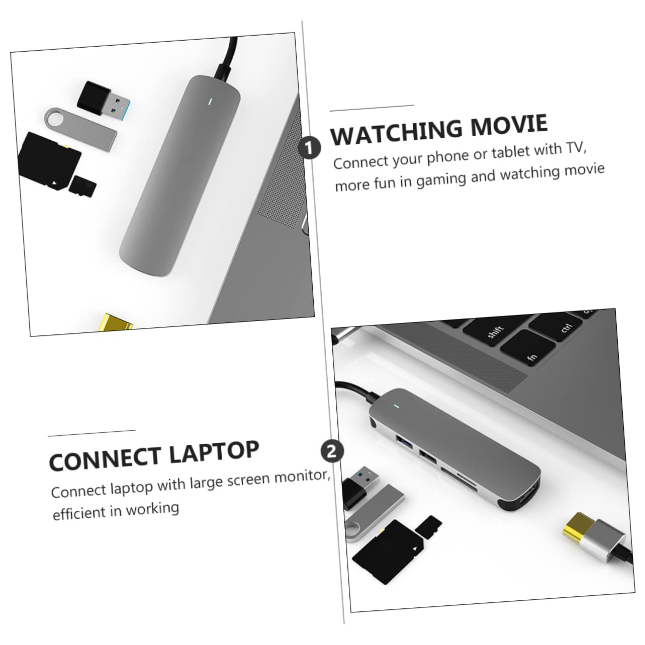 OSALADI Aluminum Alloy Usb Hub Dock Station Per Computer e Smartphone Hub Multifunzionale Type Usb Adattatore Per Monitor e Schede Compatibile Laptop e Tablet