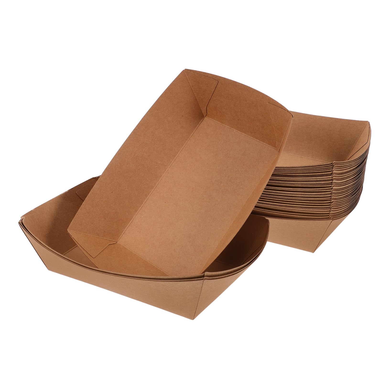 Homoyoyo 100pcs Disposable Paper Food Tray Sturdy Snack Containers for Hot Dogs Chicken Wings and Parties Easy Use Reinforced Bottom Versatile Paper Snack Holder