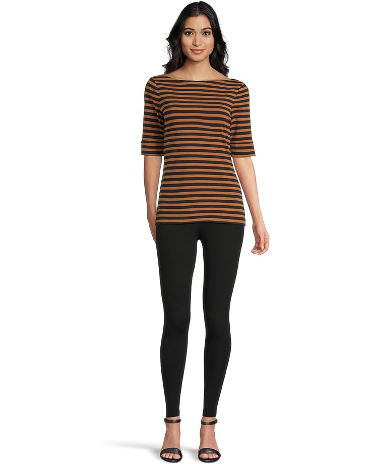 Lauren Ralph Lauren Striped Stretch Cotton Boatneck Tee - #5 of 5
