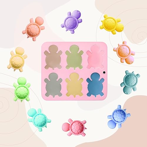 Miniatura 6 de Paquete de 2 moldes de silicona de tortuga para hornear, 6 cavidades de chocolate y dulces para pasteles, gomitas, gelatina, cubitos de hielo,