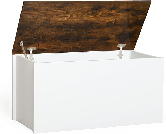 COSTWAY Wooden Storage Chest, Large Toy Box Organizer with Flip-up Lid, Ottoman Trunk Bed End Bench for Bedroom, Hallway and Kids Room