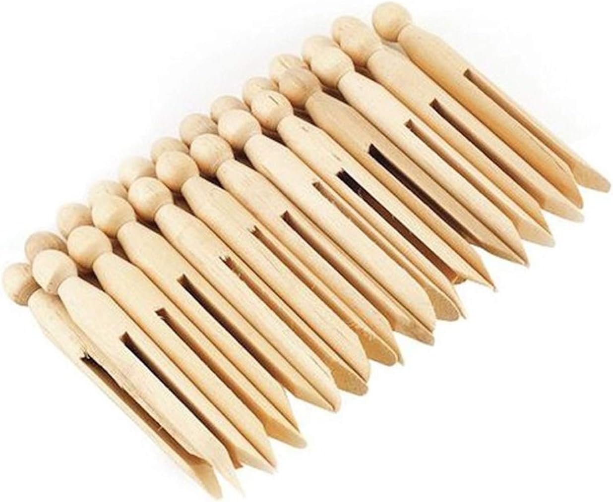 Karrma Ltd. Beige Wooden Dolly Pieces 40Pk | Strong And Reusable Cloth Pegs | Indoor And Outdoor Heavy Duty Dolly Pieces