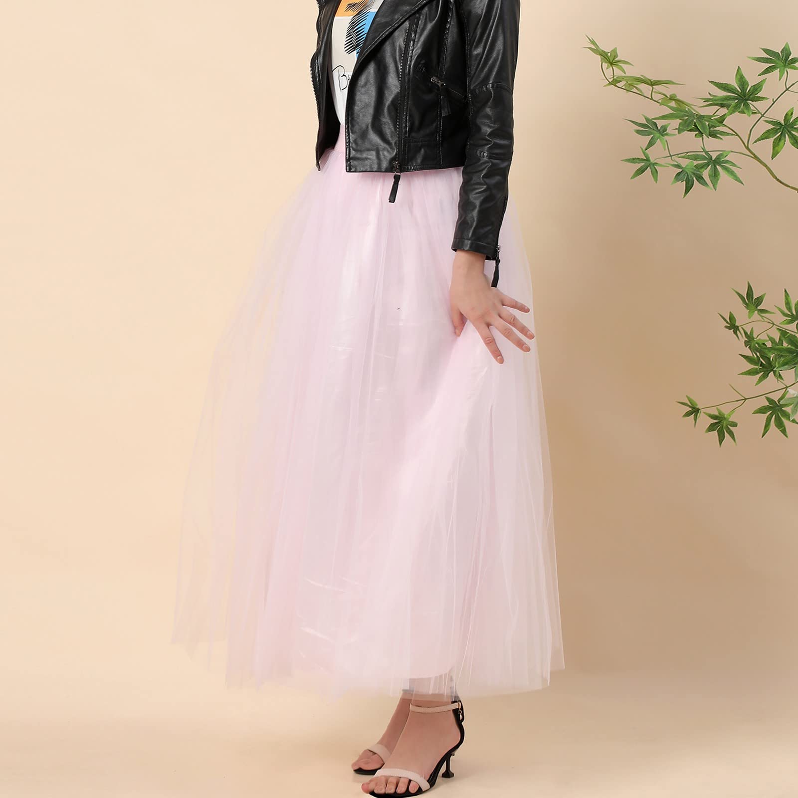 Abito lungo di carnevale pieghettato con gonna in tulle a rete taglie forti da donna 2026
