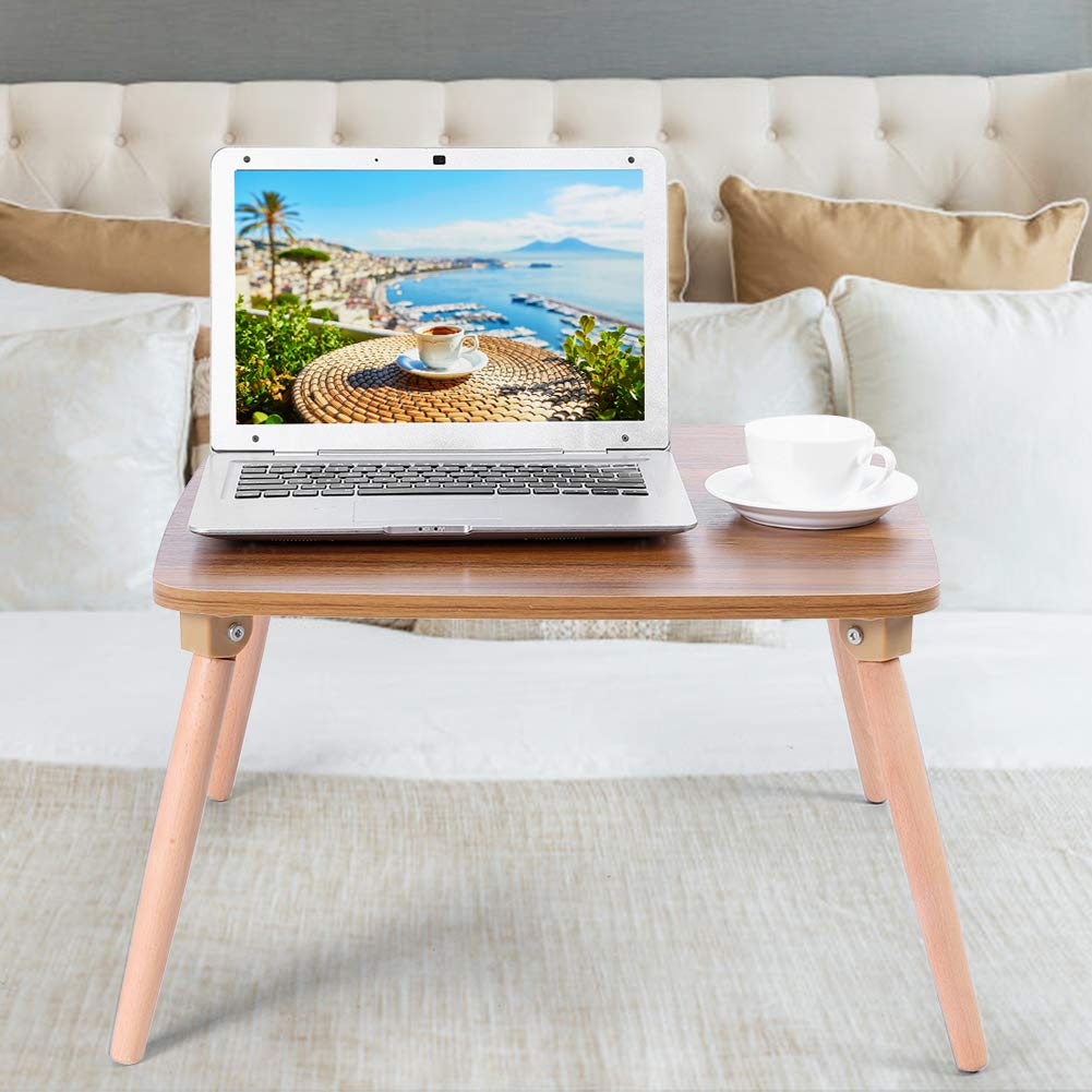 Cocoarm Składany Stolik Nocny Stolik na Laptopa Deska do Nauki z Drewna Bukowego 50 X 50 X 30 Cm Biurko do Nauki ze składaną konstrukcją Obciążenie 30 Kg dla Rozkładanej Sofy Sofa Wykusz Czytelnia