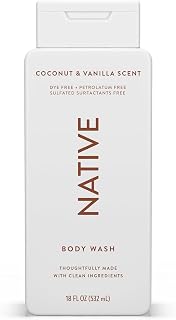 Native Gel de Ducha & Gel de Baño para Mujeres & Hombres - Libre de Sulfatos & Colorantes - Jabón Corporal con Aroma a Coco & Vainilla - Limpieza Suave con Ingredientes de Origen Vegetal (532 ml)