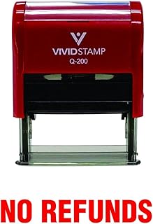 NO REFUNDS Self Inking Rubber Stamp (Red Ink) - Medium