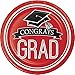 Creative Converting Congrats Grad Red Dessert Plates Party Supplies, Multicolor, 7