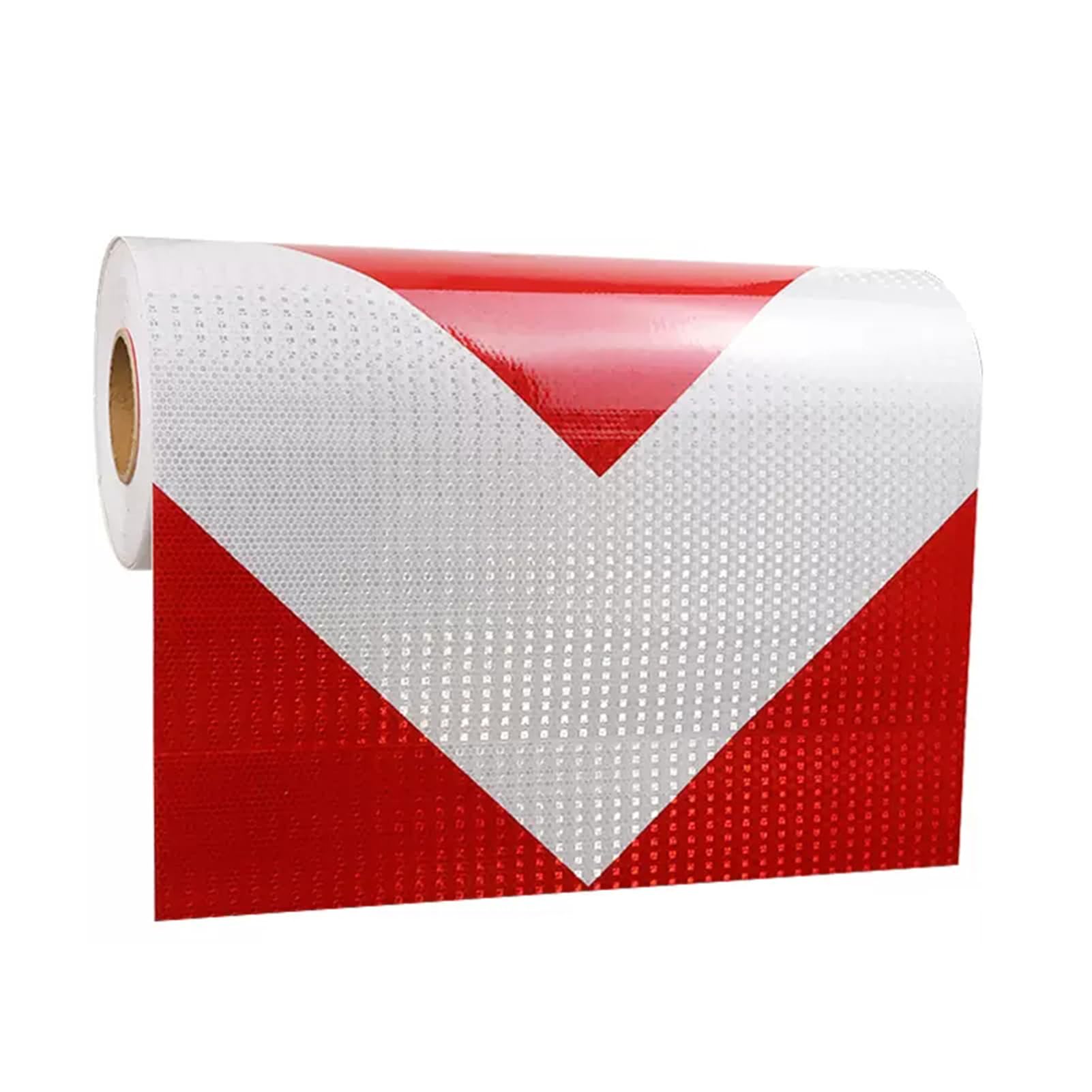 Cinta Reflectante de 50 cm x 25 m for Exteriores, Impermeable, Adhesiva, Reflectante, de Seguridad Nocturna, for Yates, Color Rojo y Blanco.(Red White)