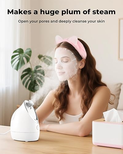 Miniatura 2 de Kingsmile Vaporizador facial para cara, vaporizador facial 3 en 1 para limpieza profunda facial, nano vaporizador compacto, aromaterapia, boquilla