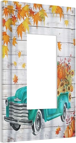 Miniatura 53 de Cubierta de interruptor de luz basculante de palanca de 2 bandas con textura de tablón rústico, diseño floral de mariposa y margarita