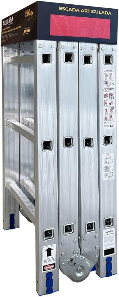 Escada de Alumínio Articulada 4x4 com 16 Degraus - Alumasa
