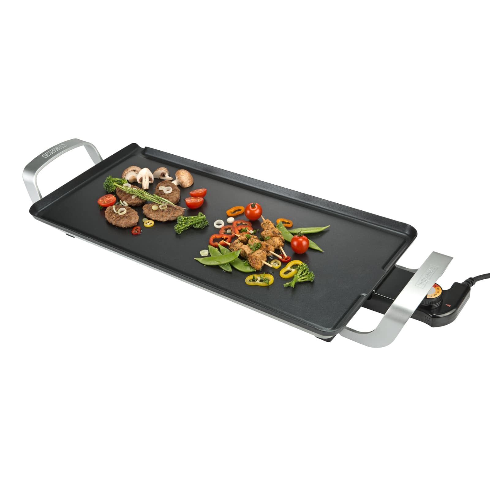 Bourgini Classic Multi Plate - Barbacoa eléctrica de mesa eléctrica - Placa Teppanyaki - Raclette (grande)