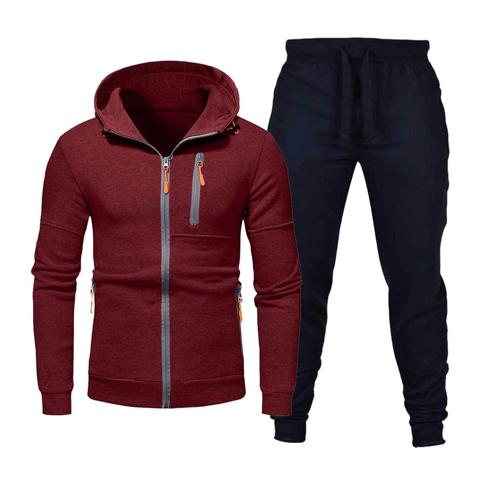 Générique Ensemble deux pièces sweat-shirt à capuche décontracté pour homme, idéal pour le sport, l'automne et le fitness