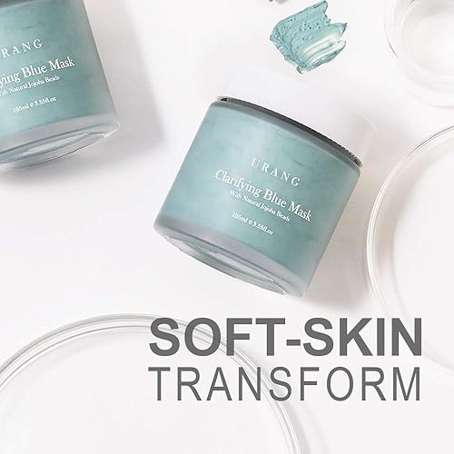 Miniatura 5 de Máscara facial azul aclarante de 3.55 onzas | Mascarilla facial de arcilla azul para lavar, aclarar y exfoliar con cuentas de jojoba | Reduce el
