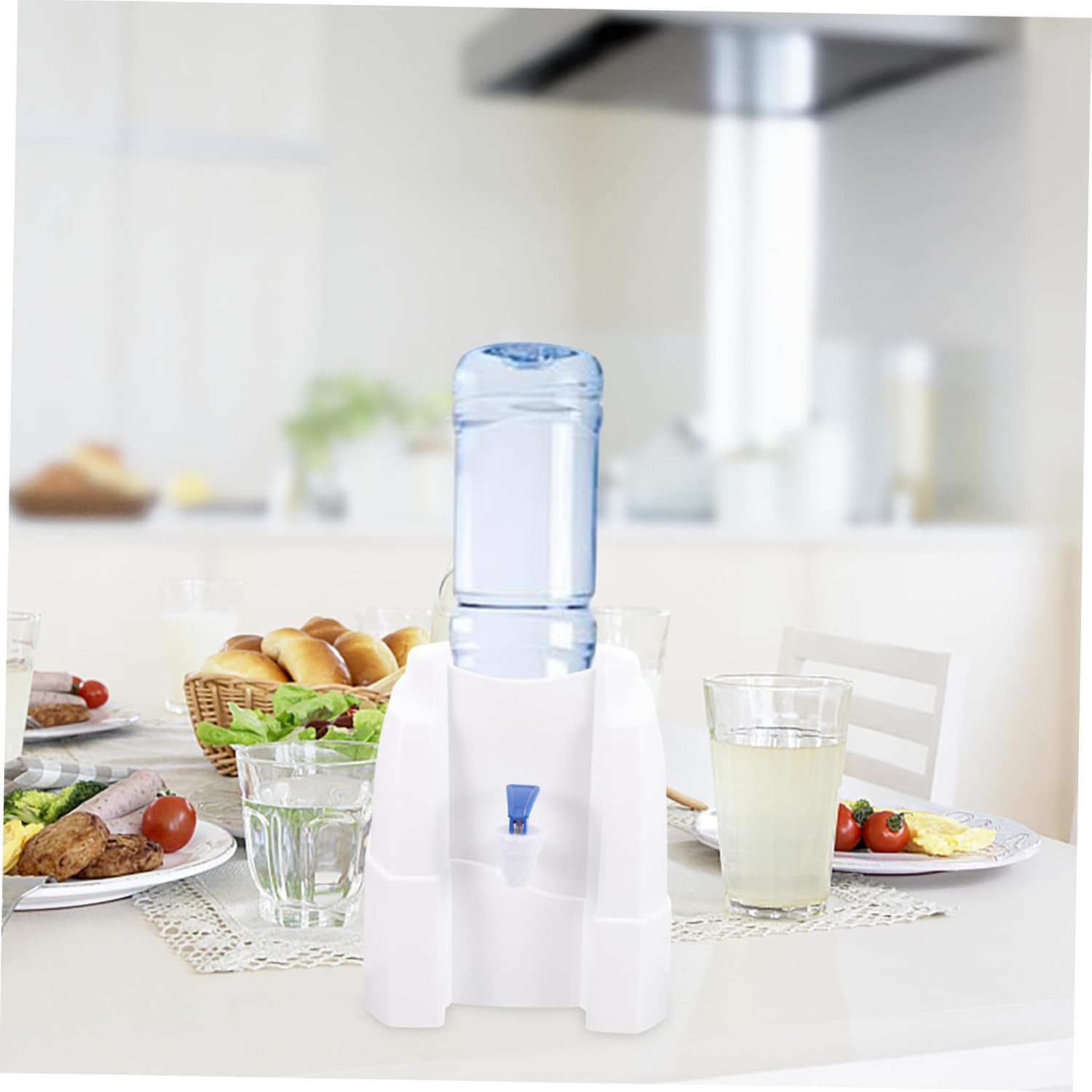 Mini Water Dispenser Stand for Desktop Portable Plastic Water Jug Holder with Faucet Suitable for Bottles Tea Juice in Small Spaces