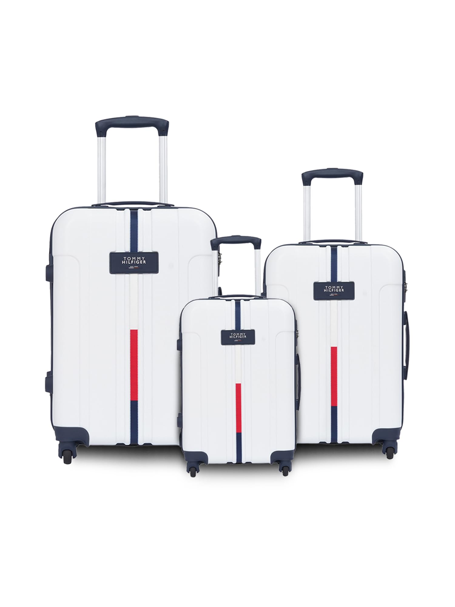 Tommy Hilfiger Wyoming Check-in Luggage Set of 3 (Cabin, Mid & Cargo) | Trolley Bags |Durable Polycarbonate Hardshell Suitcase with TSA Lock| 360 Spin...
