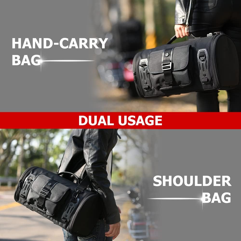 Niche Motorcycle Waterproof Tail Bag 22L – Roll Bag with Removable Shoulder Strap, Rain Cover, TSA Number Lock, & Quick Installation for Motorcycles, Cruisers, & Touring Bikes (NMO-2305) - Image 6