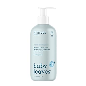 ATTITUDE 2-in-1 Shampoo and Body Wash for Baby, EWG Verified, Dermatologically Tested, Vegan, Good Night, 16 Fl Oz