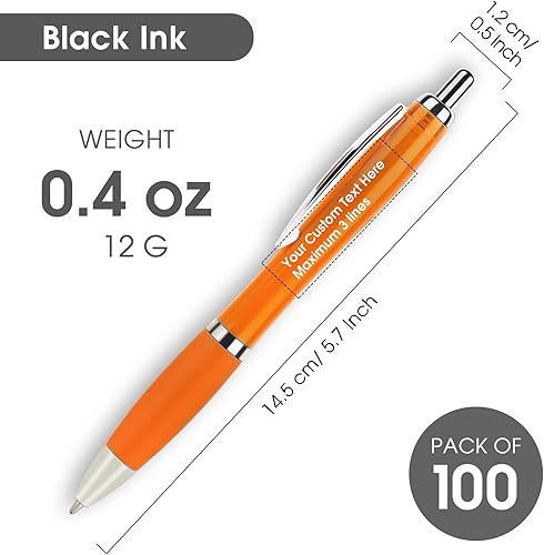 Miniatura 9 de Bolígrafos promocionales con tu logotipo personalizado o texto personalizado, paquete de 100 unidades a granel para negocios, fiestas y eventos,
