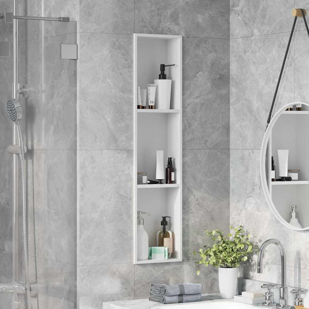 Niche de douche blanche en acier inoxydable durable pour salle de bain moderne