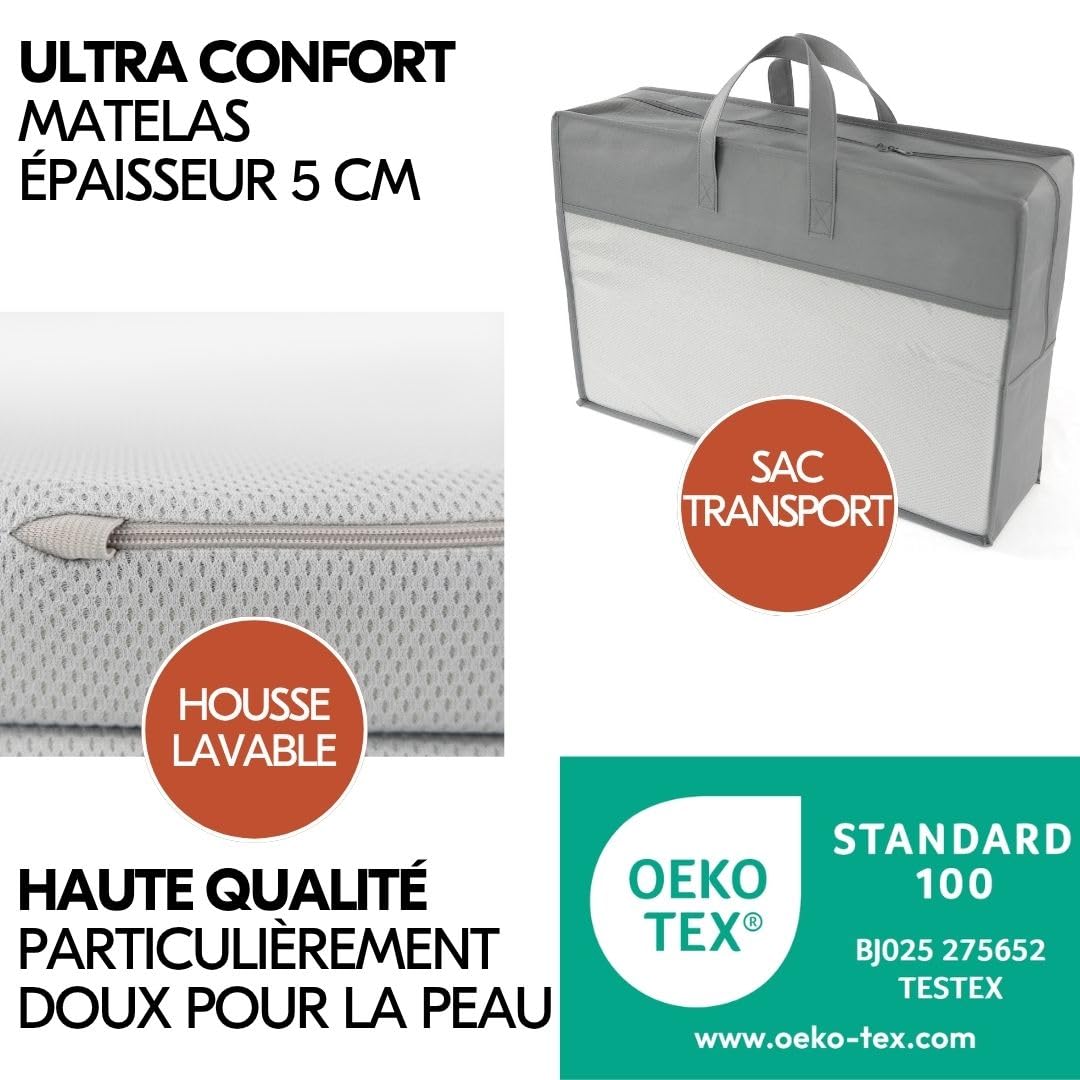 hauck Dream N Play Lit Parapluie Bébé avec Matelas et Moustiquaire - Beige | Lit voyage bébé pliable, compact et léger avec sac de transport I De la naissance à 15 kg, filets respirants
