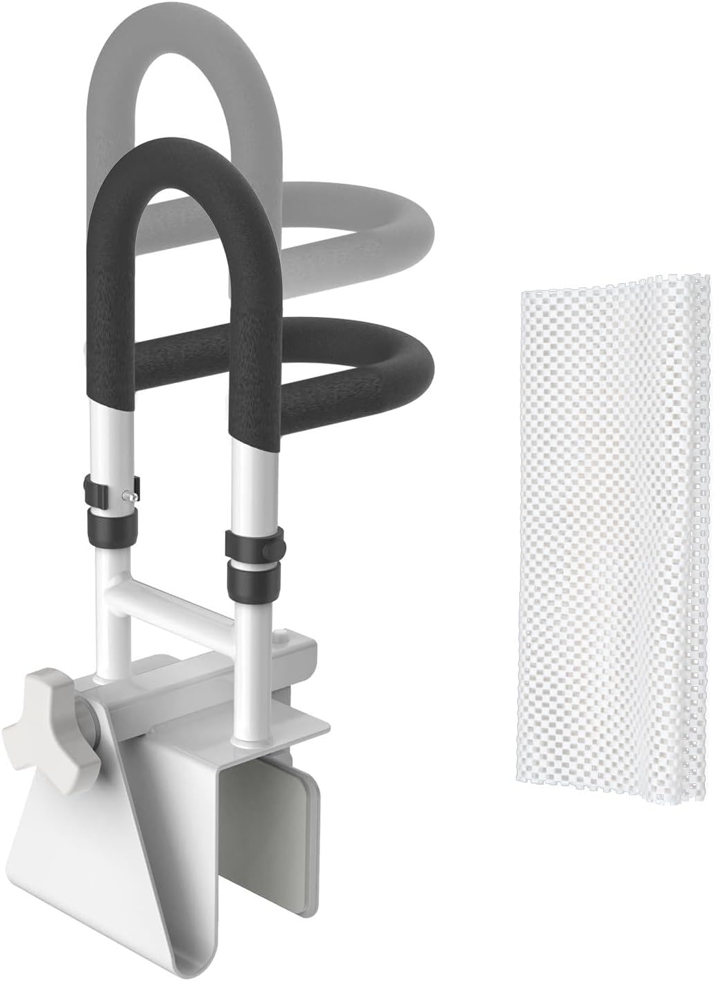 Butizone Adjustable Shower Grab Bars with 2 Handrails - Heavy Duty Anti-Slip Bathtub Safety Rail for Elderly, Fits 3" to 7" Tub Walls, Supports Up to 300lbs