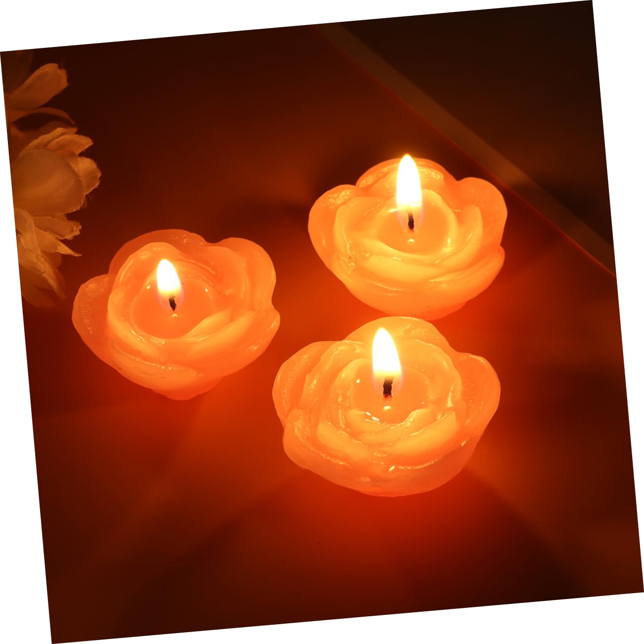 Rosa Candele Galleggianti Paraffina a Forma di Rosa 12 Pezzi