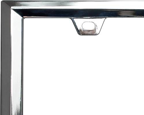 Miniatura 4 de Creathome Marcos de matrícula cromados 3D, aleación de zinc puro (patrón de triángulo)