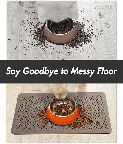 Miniatura 10 de MontVoo -Tapete absorbente para alimentación de mascotas-Tapete de secado rápido para perros sin manchas para comida y agua-Tapete de goma para