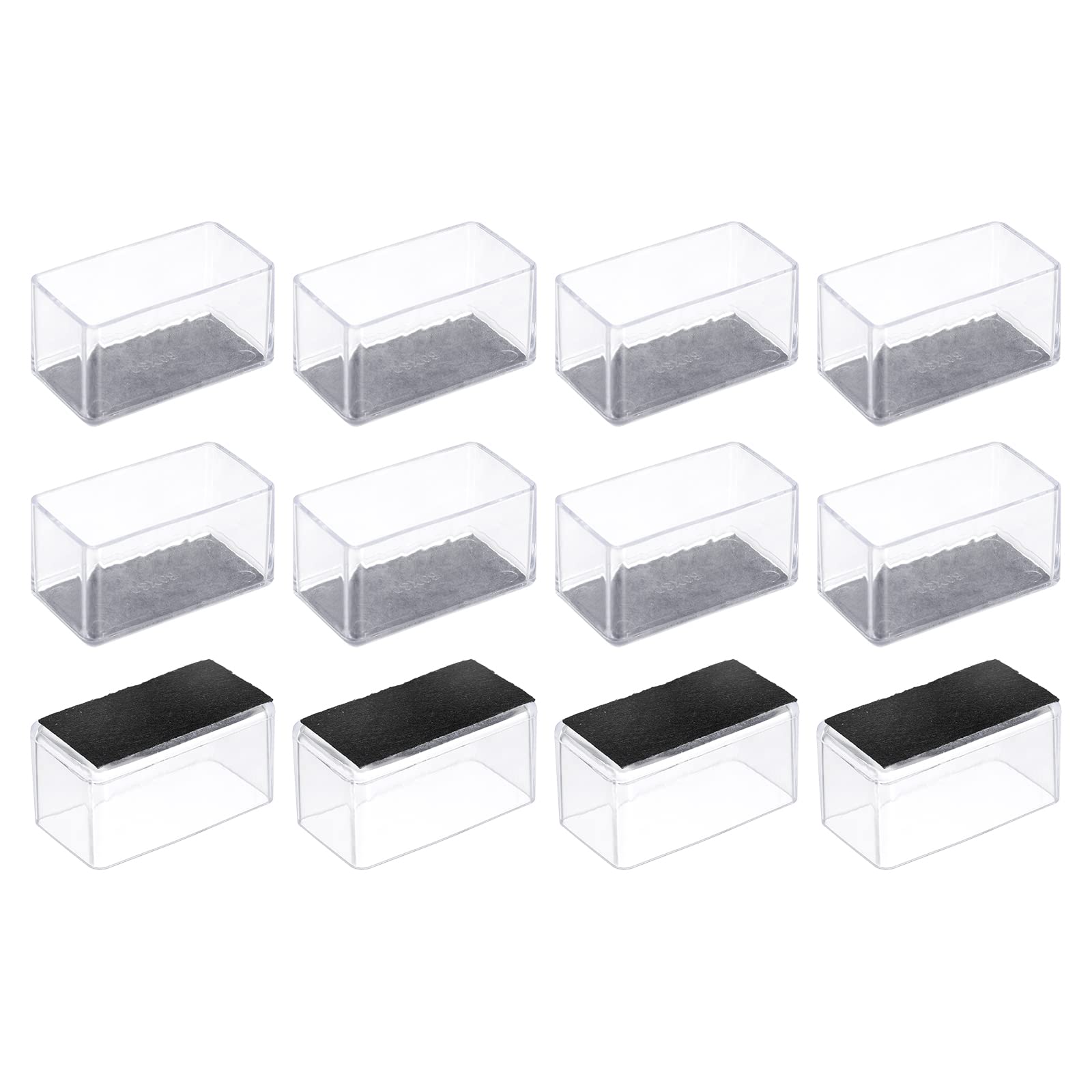 Protectores de suelo para patas de silla de PVC y fieltro blanco transparente