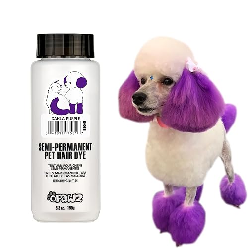 OPAWZ Semi-Permanent Dog Hair Dye, Food-Grade Pigment Dog Dye, Non-Toxic Pet Hair Dye for Dogs, Cats and All Pets Can be Bathed (Dahlia Purple) - Dahlia Purple