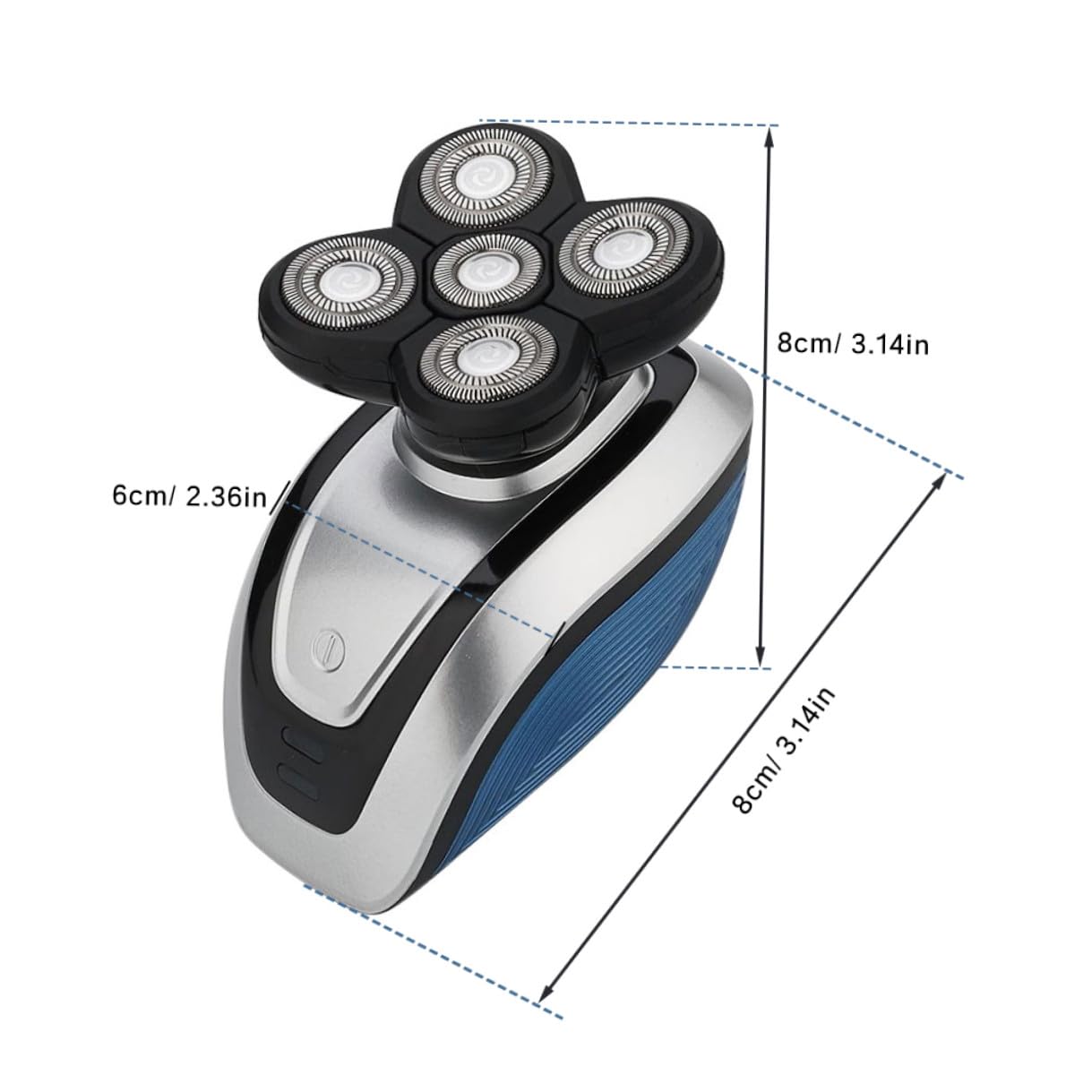 Rasoio Elettrico Testine Fluttuanti 4d per Uomo a 5 Lame Tagliacapelli e Regolabarba Preciso Ricaricabile Usb, Materiale Abs, Lavabile Acqua