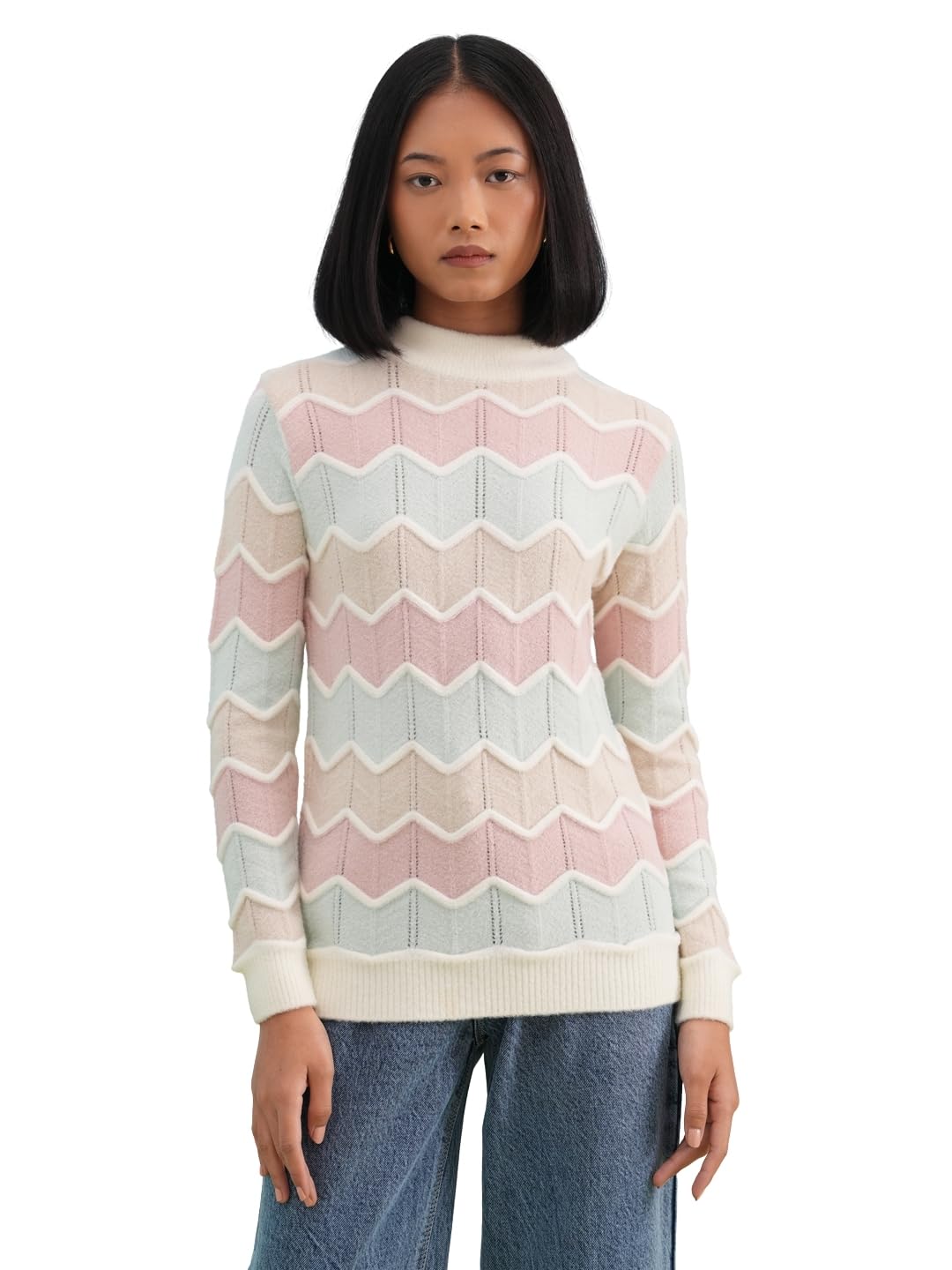 crimsoune club Women's Off White Chevron Sweater-picture-37
