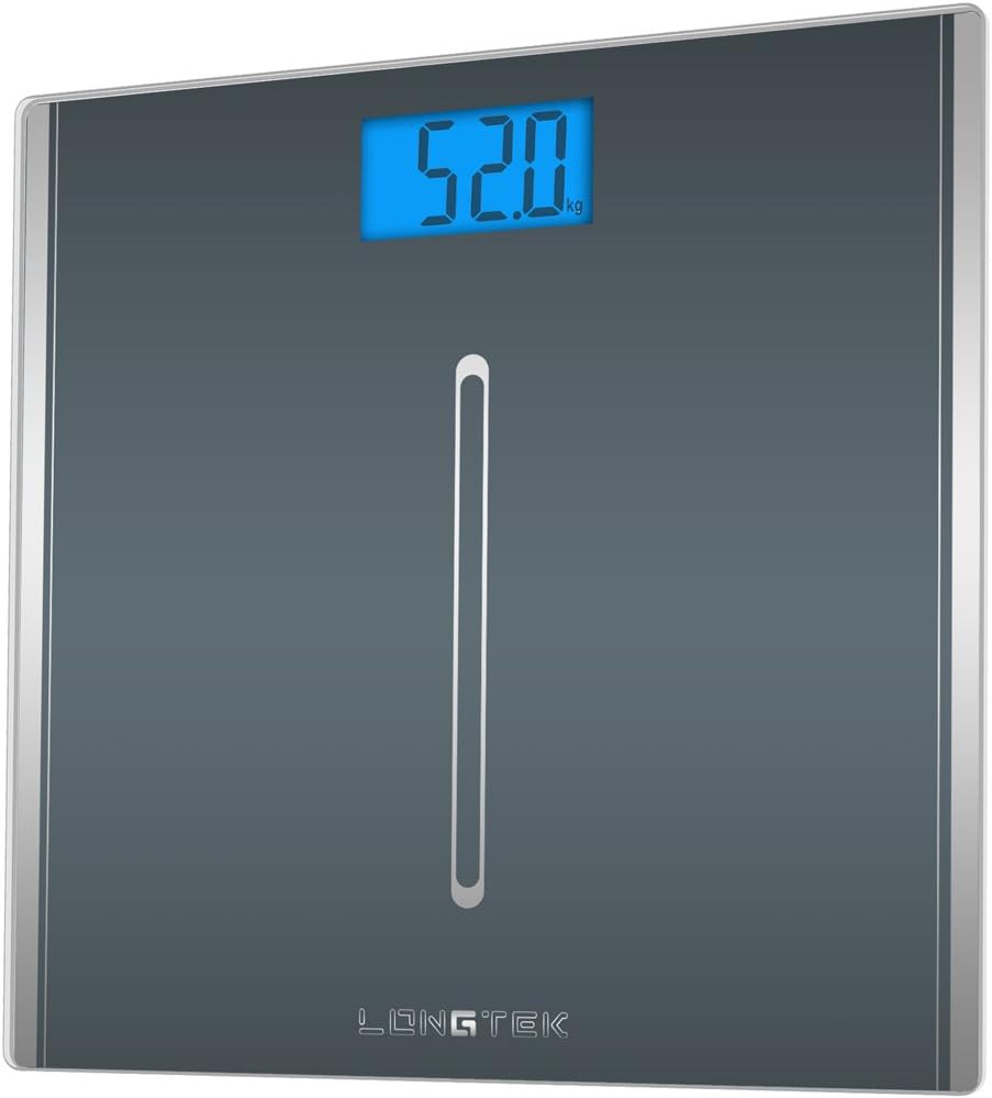 Bathroom Scale, High Precision Digital Body Weight Scale,Tempered Glass Weighing Scale, High Accuracy Digital, 400 LBS/180KG, Elegant Gray,