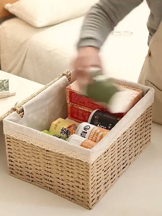 Amazon｜POERDS 収納ボックス 蓋付き収納ボックス かご 収納バスケット