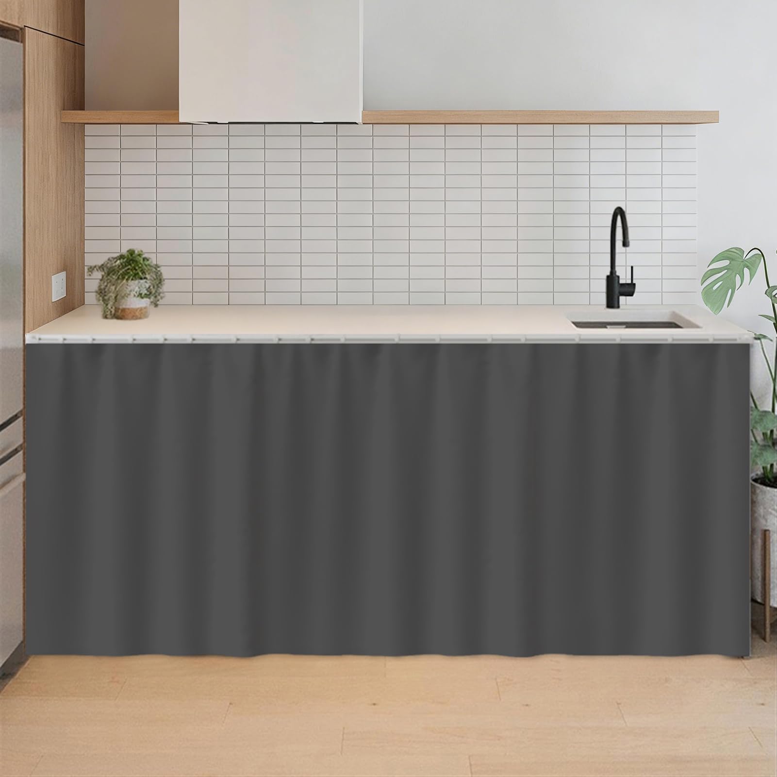 SK Studio Short Curtains for Kitchen, Privacy Cabinet Curtain Dust
