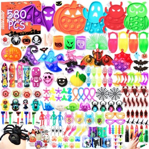 580Pcs Halloween Party Favors for Kids, Fidget Toys Bulk, Non Can...