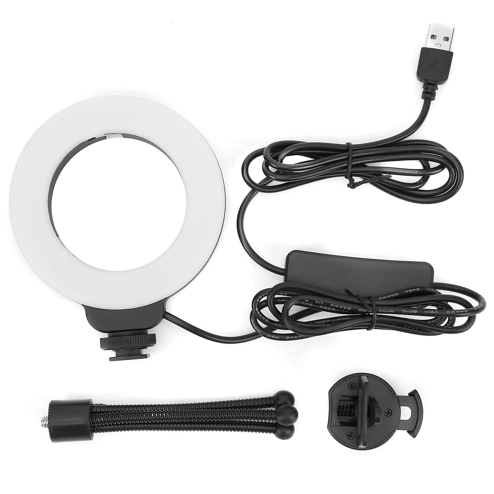 4 Pollici 48led Luce Anulare Con Stativo, Luce per Videoconferenza USB Vlog Fill Lamp Desktop Selfie Ring Light Con Treppiede per Trucco/Vlog/Computer/Laptop/Live Streaming/Videochiamata