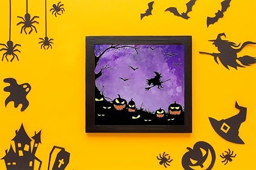 Miniatura 3 de Sellos transparentes de Halloween para hacer tarjetas, fondo de árbol, sellos de goma transparente, bruja, murciélago, calabaza, para decoración de