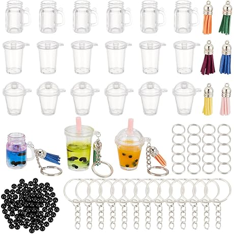 OLYCRAFT Bubble Tea Keychain Accessories Kit: Endless Customization for Your Keys and Creations