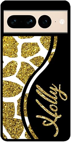 Giraffe Skin Gold Personalized Black Rubber Phone Case Compatible With Google Pixel 10, 10 Pro, 10 Pro XL, 9a, 9 Pro, Pixel 9, Pixel 9 Pro XL, 8a, 8