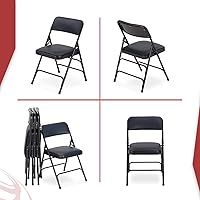 Vista 7 de EventStable TitanPRO - Silla plegable de metal azul marino, asiento acolchado de vinilo, silla plegable acolchada, sillas plegables duraderas