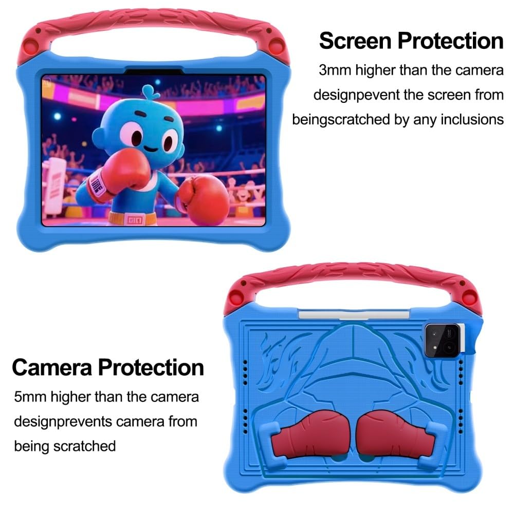 Generic etui kompatybilne z Xiaomi Mi Pad 5 Pro (kolor: czarny plus czerwony) odporny na wstrząsy stojak twardy tył twardy silikonowy futerał z paskiem na ramię