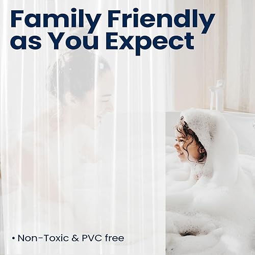 Miniatura 5 de downluxe Forro de cortina de ducha blanco, forro de ducha de plástico suave EVA con 3 imanes, cortina de baño impermeable de 72 x 72 pulgadas